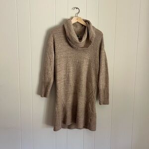 Anthropologie Taupe Cowl Neck Sweater Dress